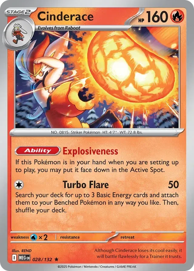 Mega Evolution  028/132 Cinderace Holofoil