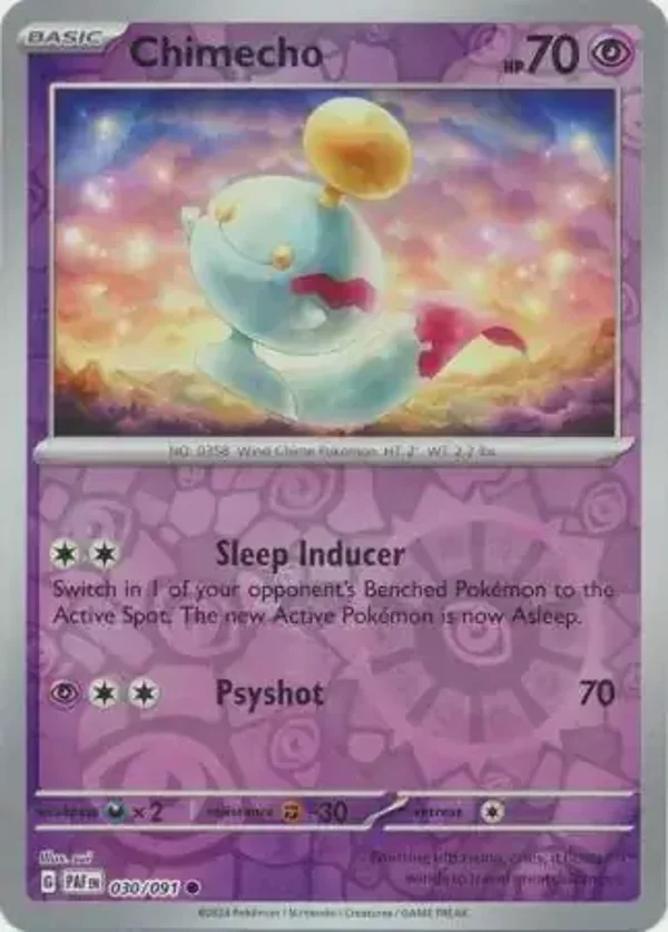 Paldean Fates  030/091 Chimecho Rev Holo