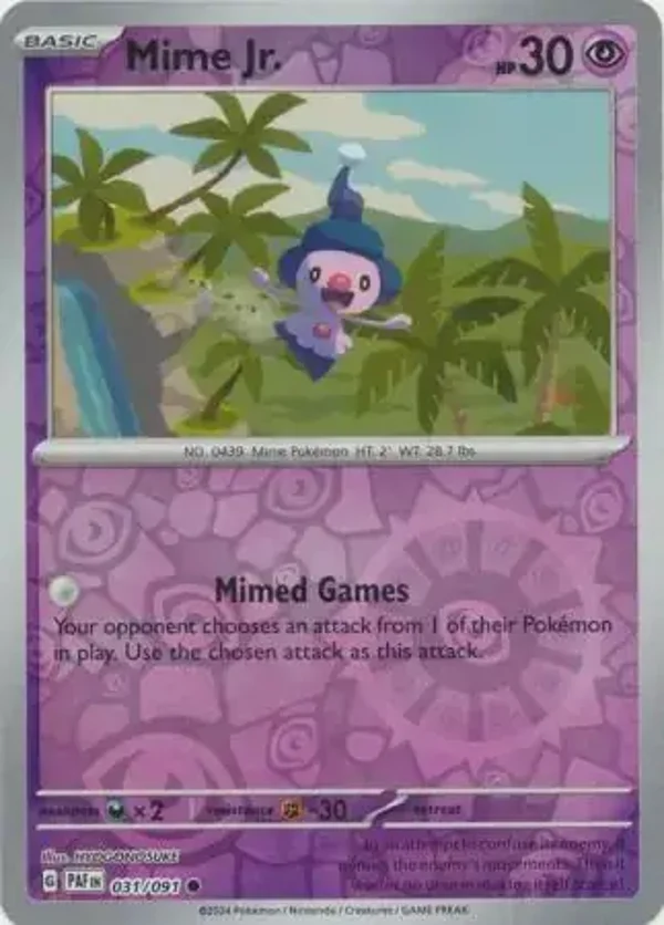 Paldean Fates  031/091 Mime Jr. Rev Holo