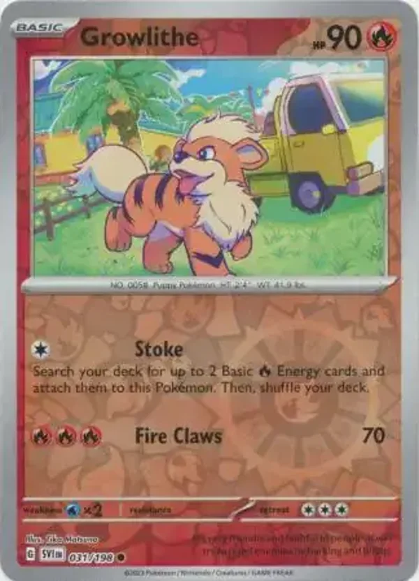 Scarlet & Violet  031/198 Growlithe Rev Holo