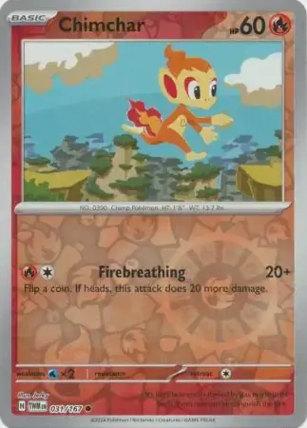 Twilight Masquerade  031/167 Chimchar Rev Holo