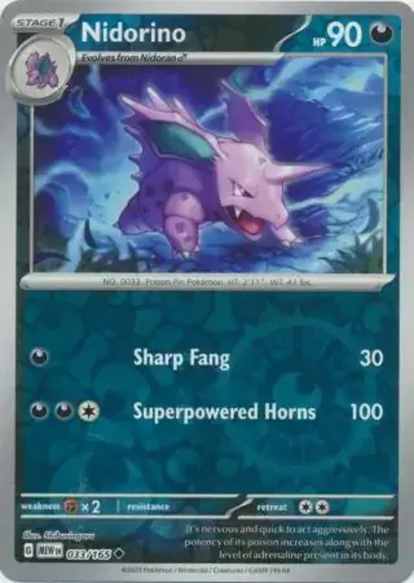 151  033/165 Nidorino Rev Holo