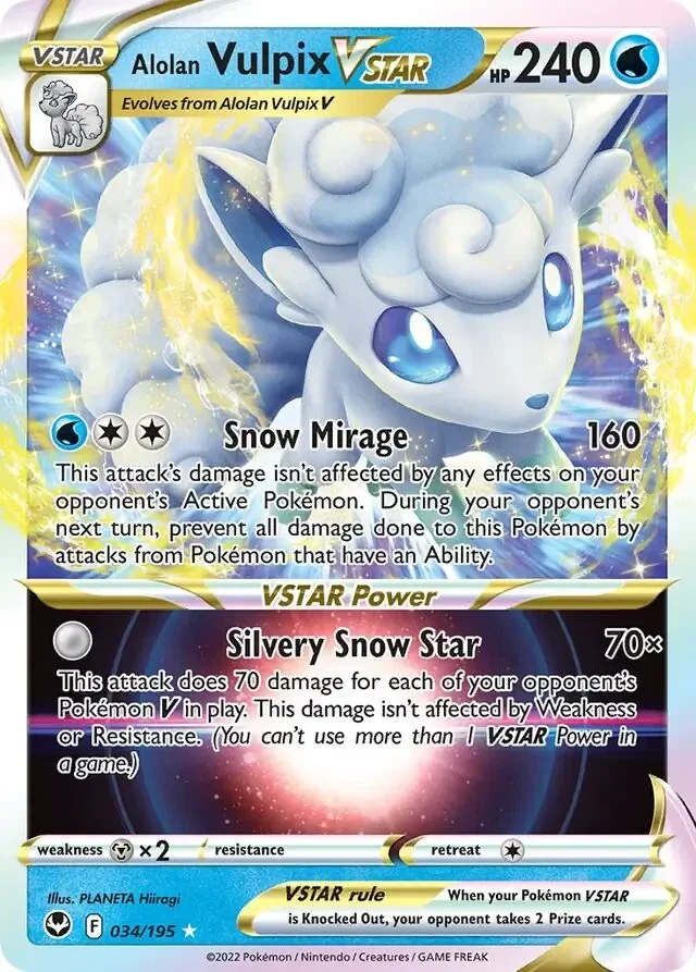 Silver Tempest  034/195 Alolan Vulpix Vstar