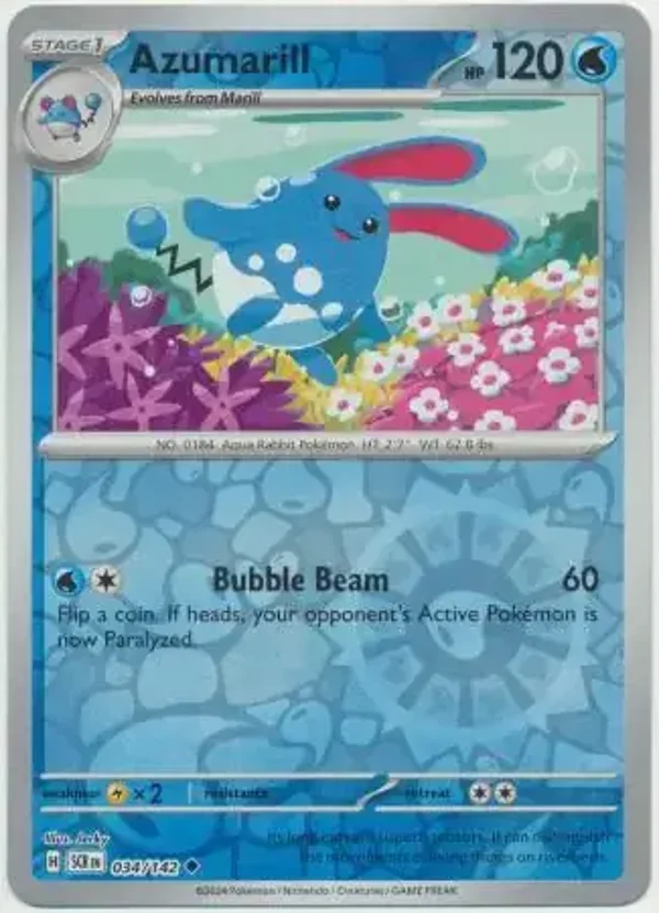 Stellar Crown  034/142 Azumarill Rev Holo