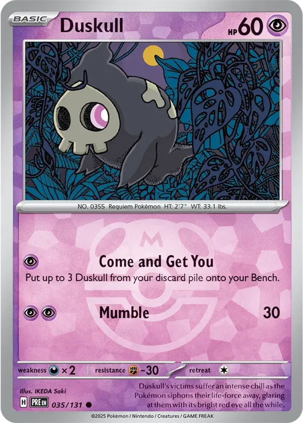 Prismatic Evolutions  035/131 Duskull Master Ball