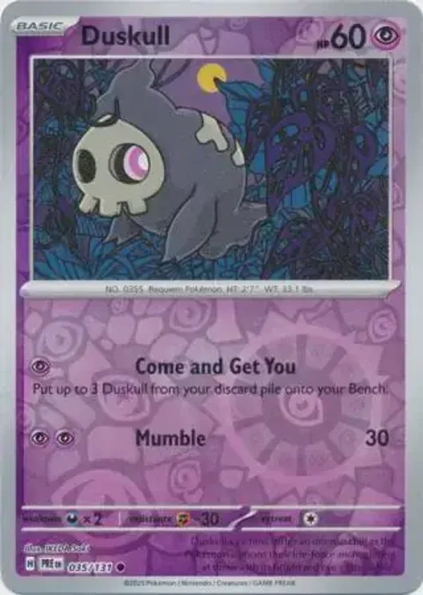Prismatic Evolutions  035/131 Duskull Rev Holo