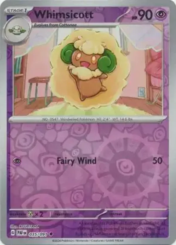 Paldean Fates  035/091 Whimsicott Rev Holo
