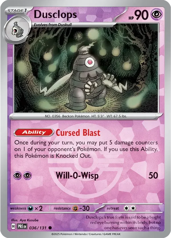 Prismatic Evolutions  036/131 Dusclops Poke Ball