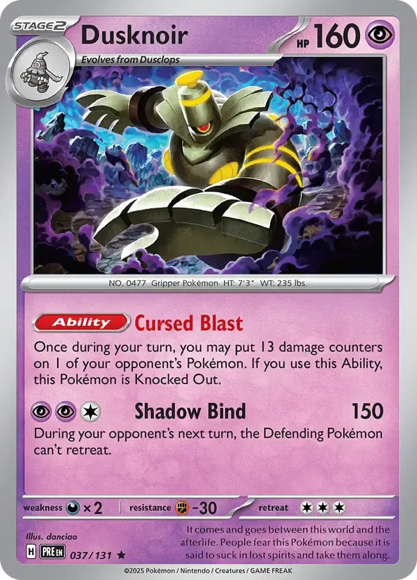 Prismatic Evolutions  037/131 Dusknoir Holofoil