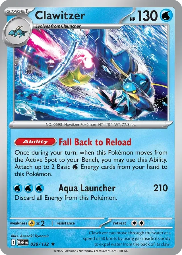 Mega Evolution  038/132 Clawitzer Holofoil