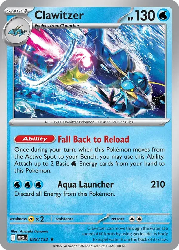 Mega Evolution  038/132 Clawitzer Holofoil