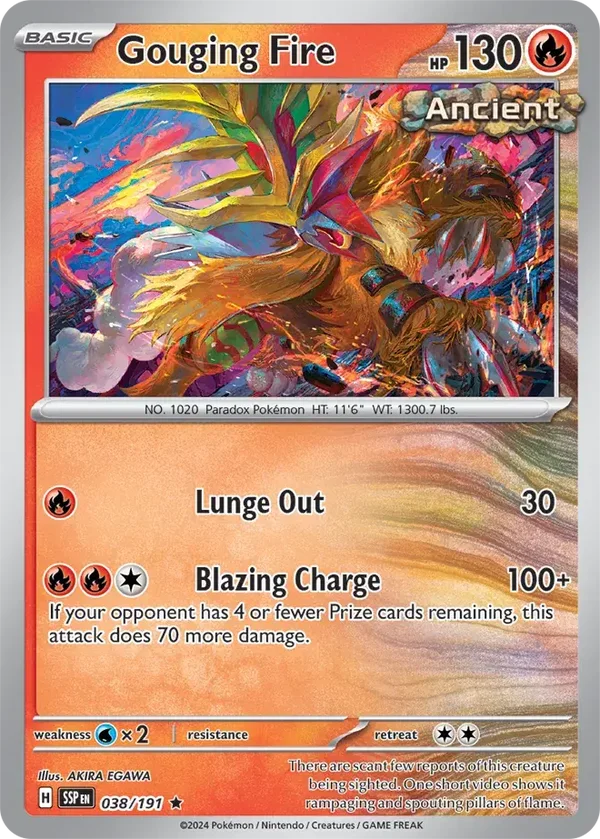 Surging Sparks  038/191 Gouging Fire Holofoil