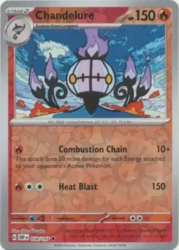 Obsidian Flames  038/197 Chandelure Rev Holo