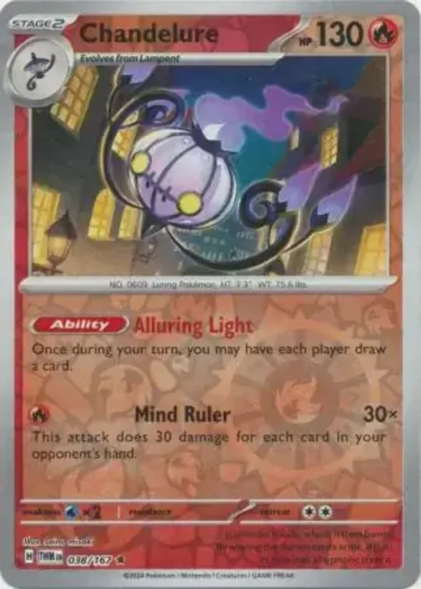 Twilight Masquerade  038/167 Chandelure Rev Holo
