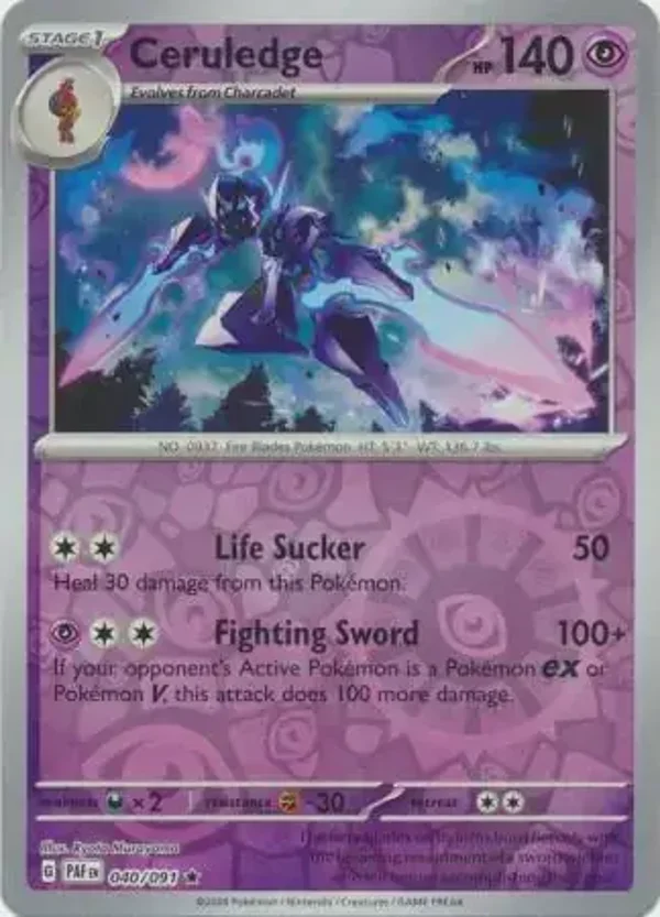 Paldean Fates  040/091 Ceruledge Rev Holo