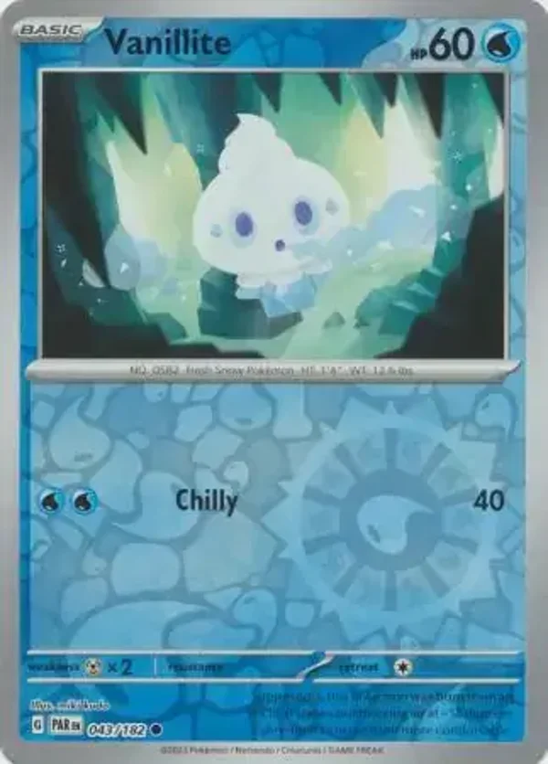 Paradox Rift  043/182 Vanillite Rev Holo