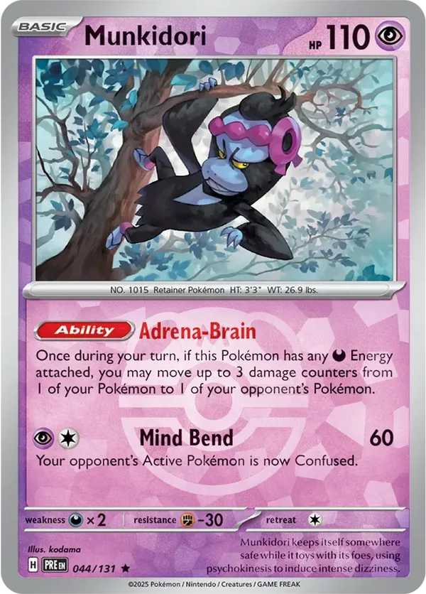 Prismatic Evolutions  044/131 Munkidori Master Ball