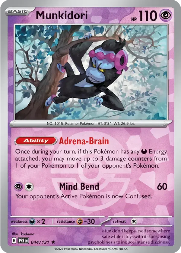 Prismatic Evolutions  044/131 Munkidori Poke Ball