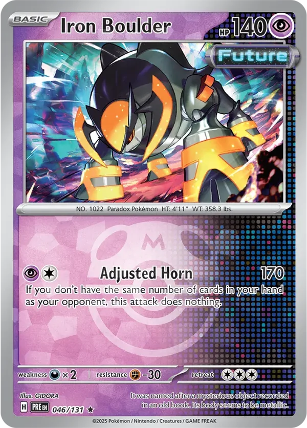 Prismatic Evolutions  046/131 Iron Boulder Master Ball