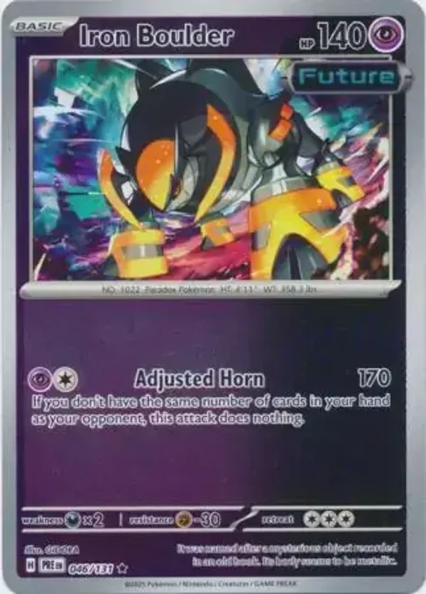 Prismatic Evolutions  046/131 Iron Boulder Rev Holo