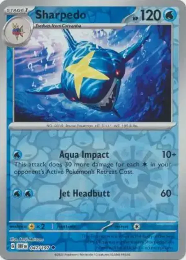 Obsidian Flames  047/197 Sharpedo Rev Holo