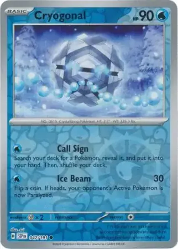 Surging Sparks  047/191 Cryogonal Rev Holo