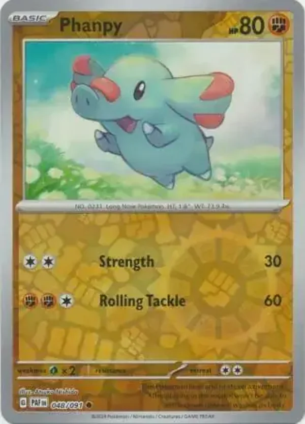 Paldean Fates  048/091 Phanpy Rev Holo