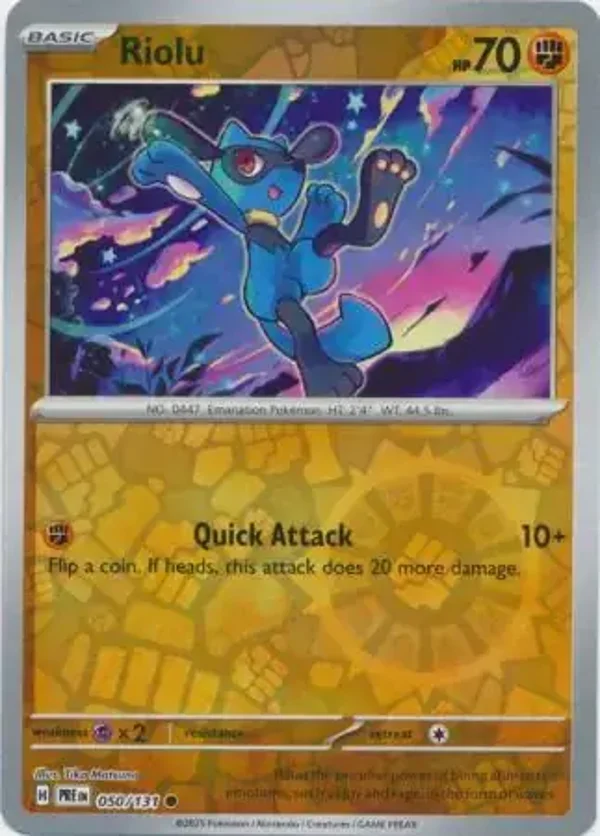 Prismatic Evolutions  050/131 Riolu Rev Holo