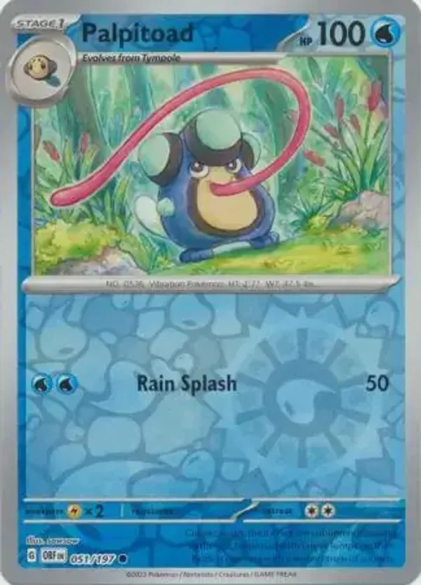 Obsidian Flames  051/197 Palpitoad Rev Holo