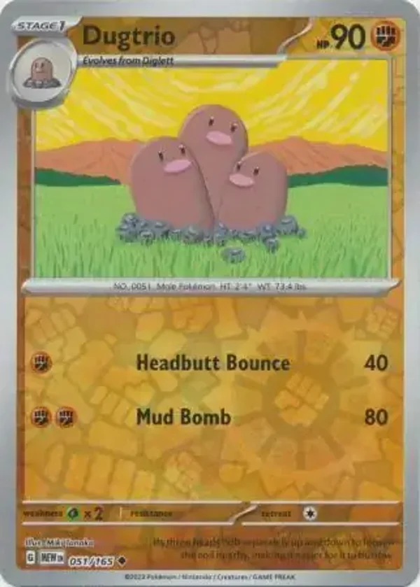 151  051/165 Dugtrio Rev Holo
