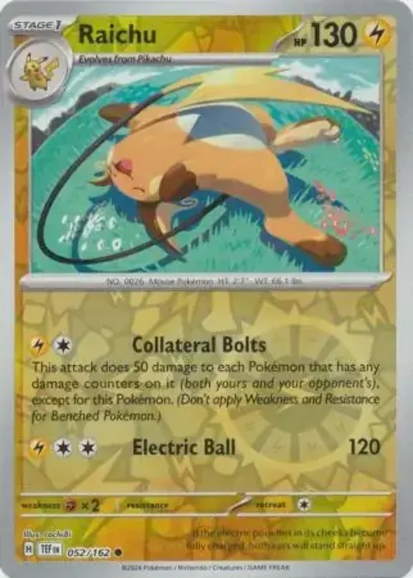 Temporal Forces  052/162 Raichu Rev Holo