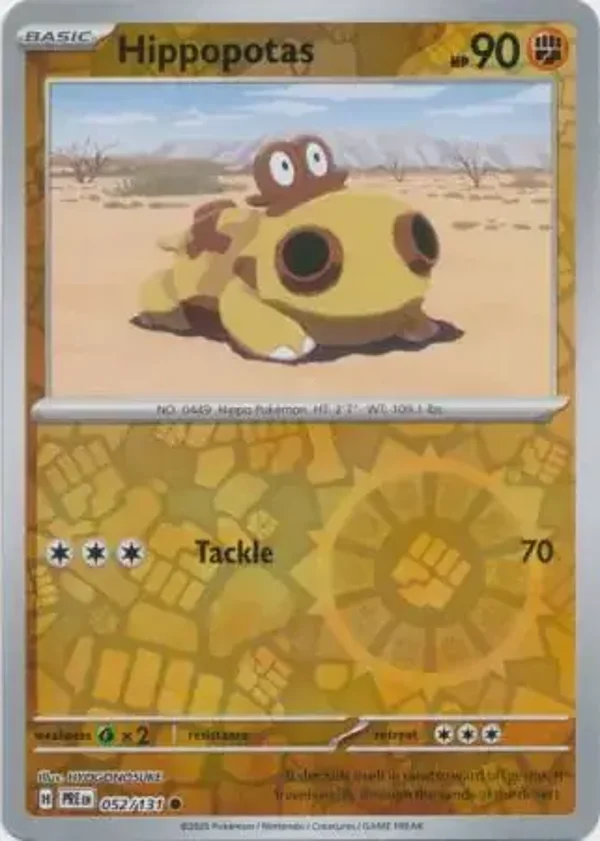 Prismatic Evolutions  052/131 Hippopotas Rev Holo