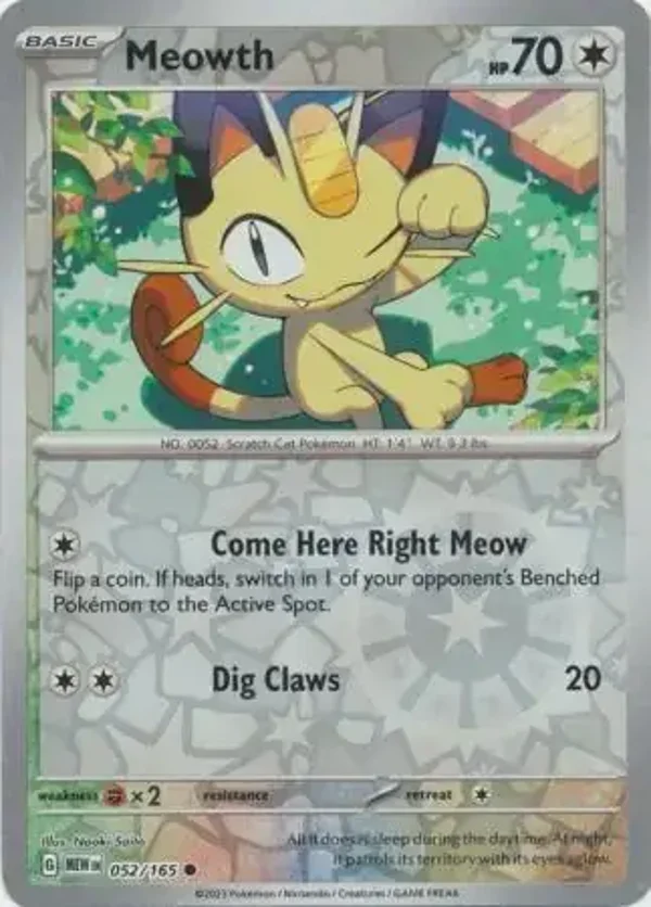 151  052/165 Meowth Rev Holo