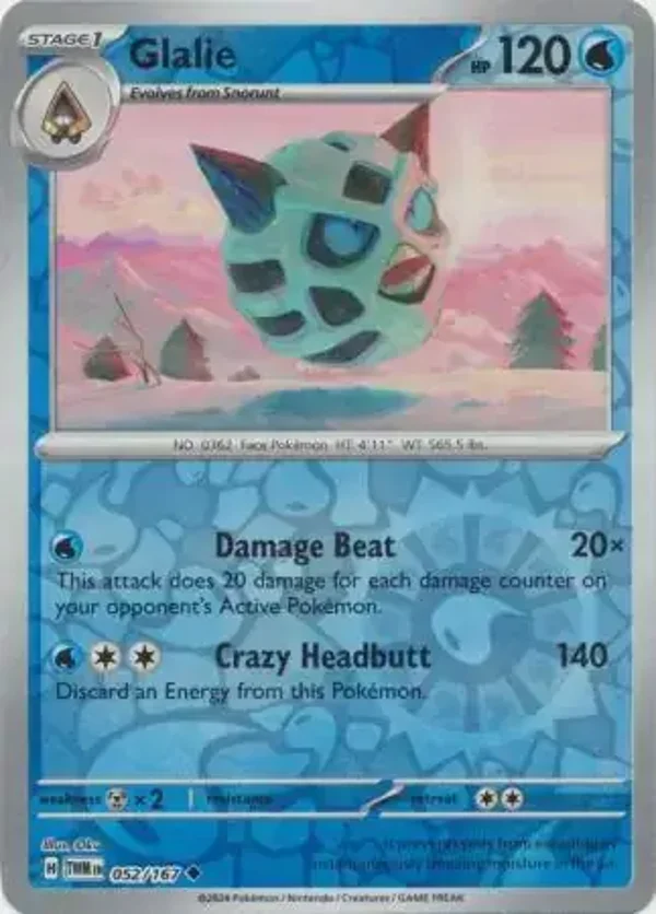 Twilight Masquerade  052/167 Glalie Rev Holo