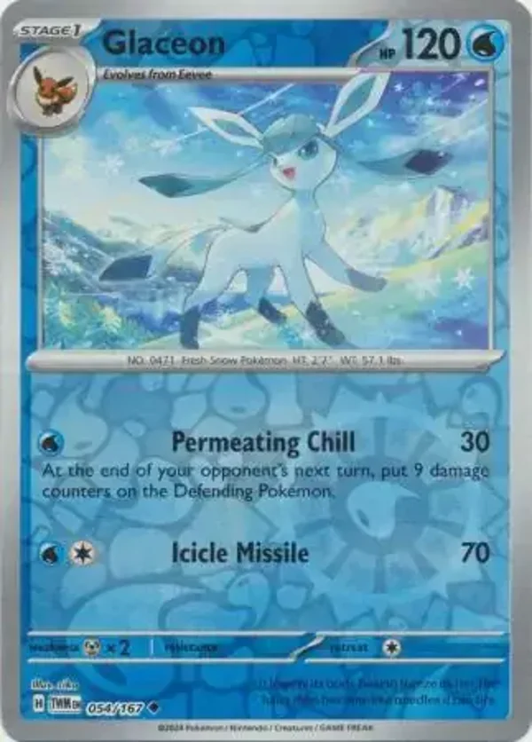 Twilight Masquerade  054/167 Glaceon Rev Holo