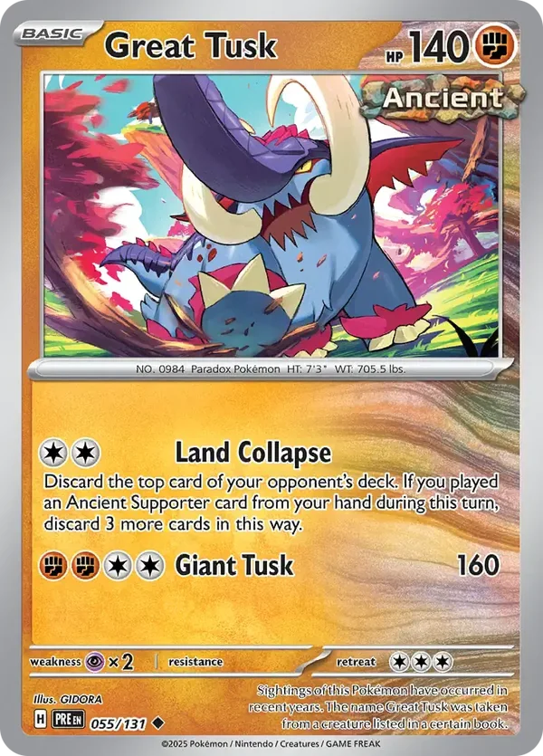 Prismatic Evolutions  055/131 Great Tusk