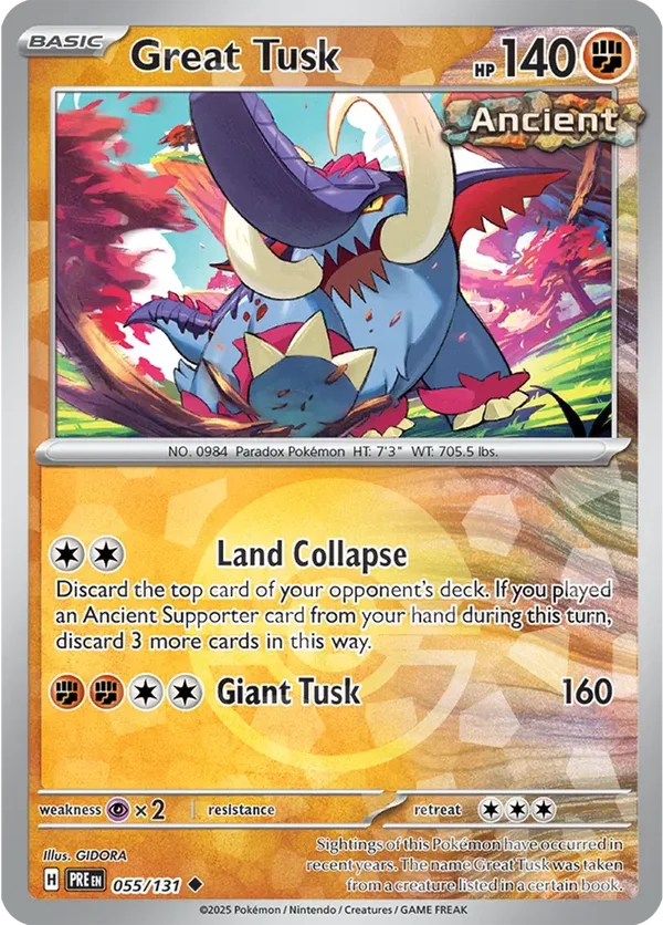 Prismatic Evolutions  055/131 Great Tusk Poke Ball