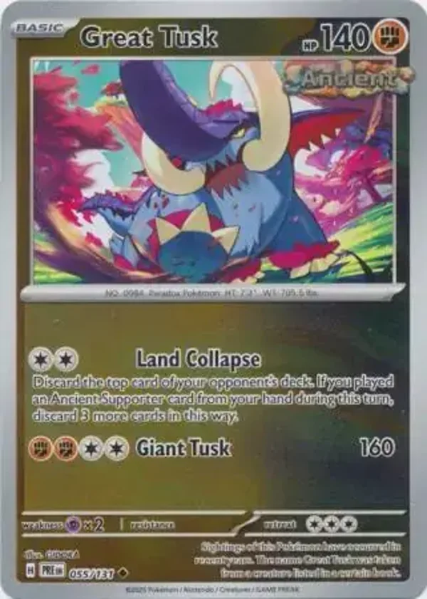 Prismatic Evolutions  055/131 Great Tusk Rev Holo