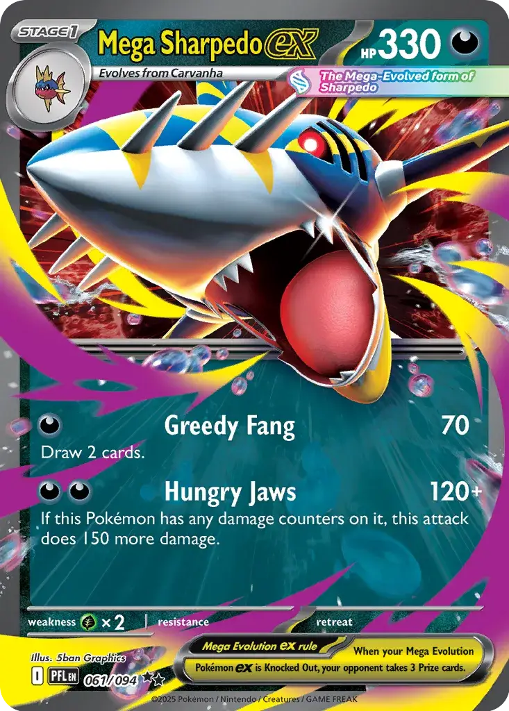 Phantasmal Flames  056/094 Mega Sharpedo Ex