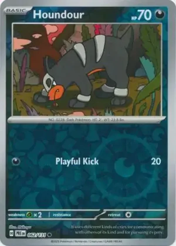 Prismatic Evolutions  062/131 Houndour Rev Holo