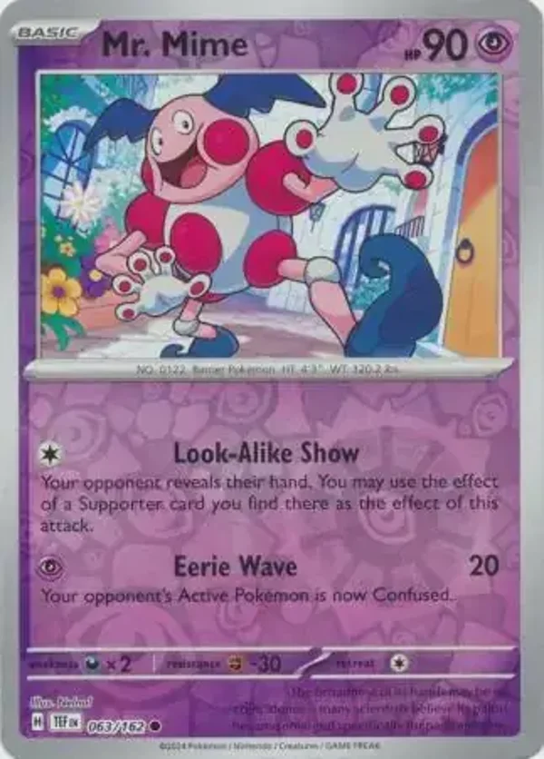 Temporal Forces  063/162 Mr. Mime Rev Holo