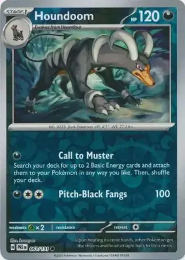 Prismatic Evolutions  063/131 Houndoom Rev Holo