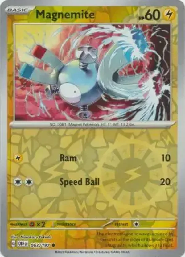 Obsidian Flames  063/197 Magnemite Rev Holo