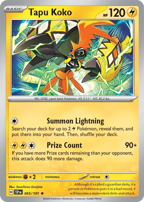 Surging Sparks  065/191 Tapu Koko Holofoil