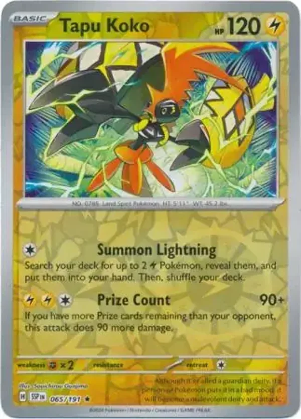 Surging Sparks  065/191 Tapu Koko Rev Holo