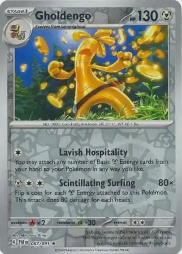 Paldean Fates  067/091 Gholdengo Rev Holo