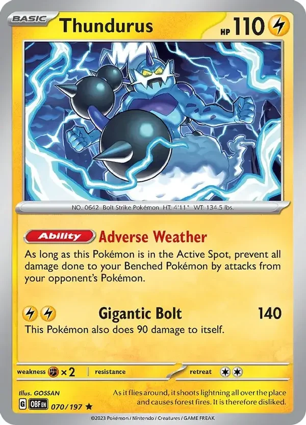 Obsidian Flames  070/197 Thundurus Holofoil