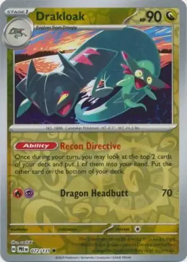 Prismatic Evolutions  072/131 Drakloak Rev Holo