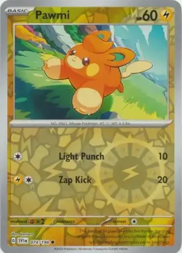 Scarlet & Violet  074/198 Pawmi Rev Holo