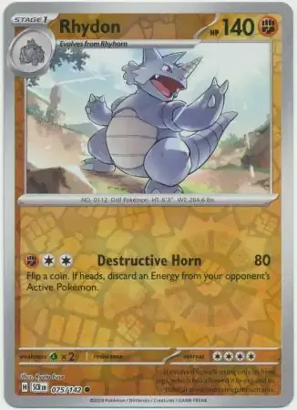 Stellar Crown  075/142 Rhydon Rev Holo
